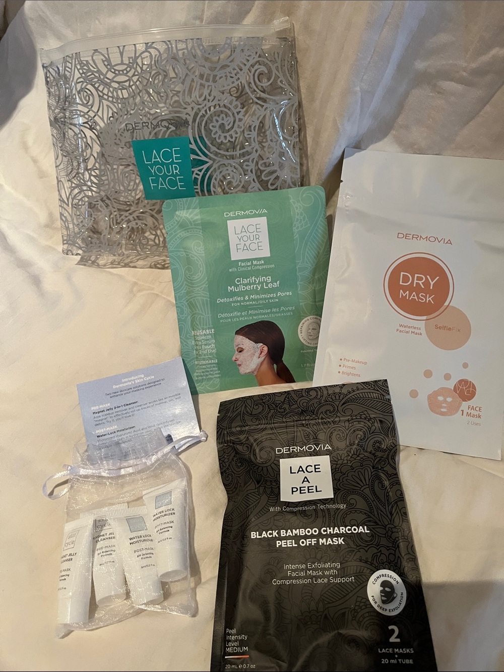 8 piece set. Lace A Peel Black Bamboo Charcoal Peel-Off Mask - Black